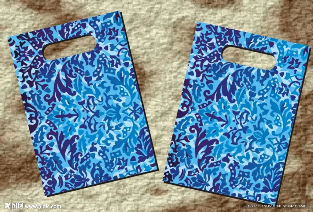 韩国蓝花  手袋设计