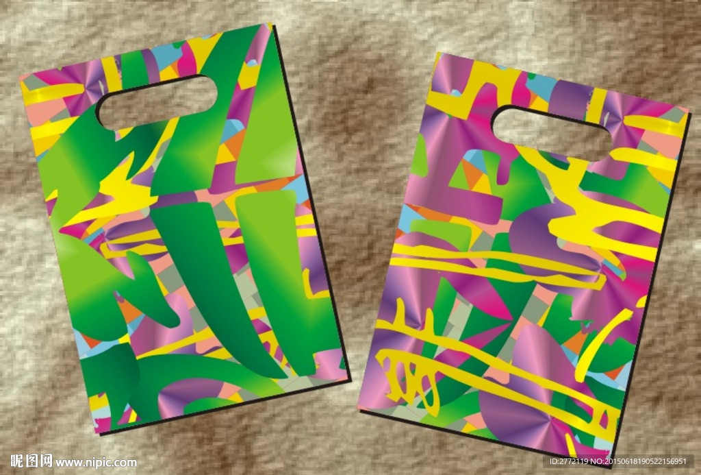 紫罗兰绿叶  手提袋