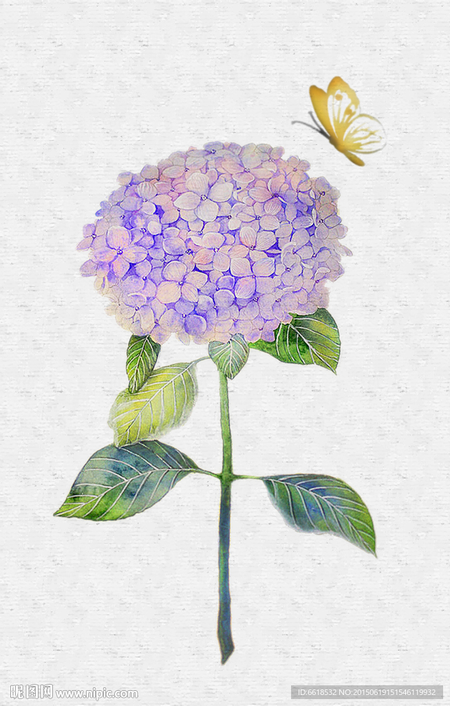 手绘花多蝴蝶