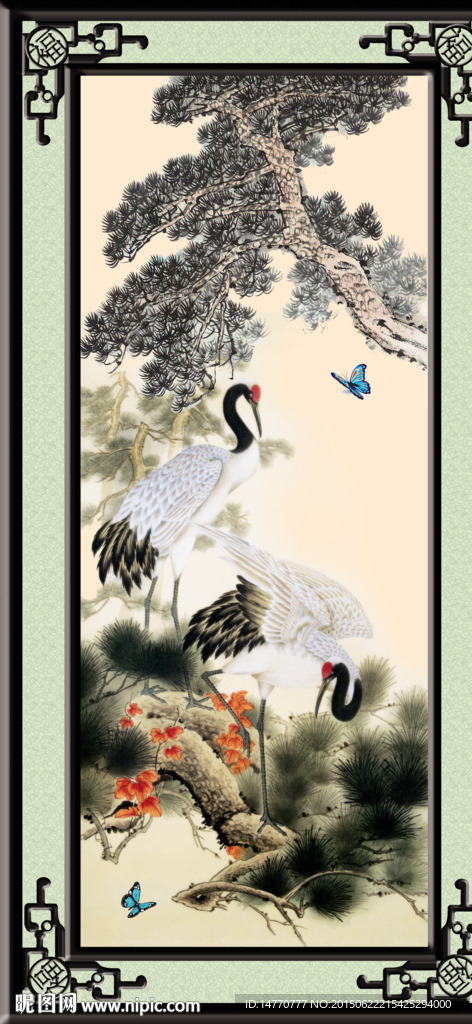仙鹤国画