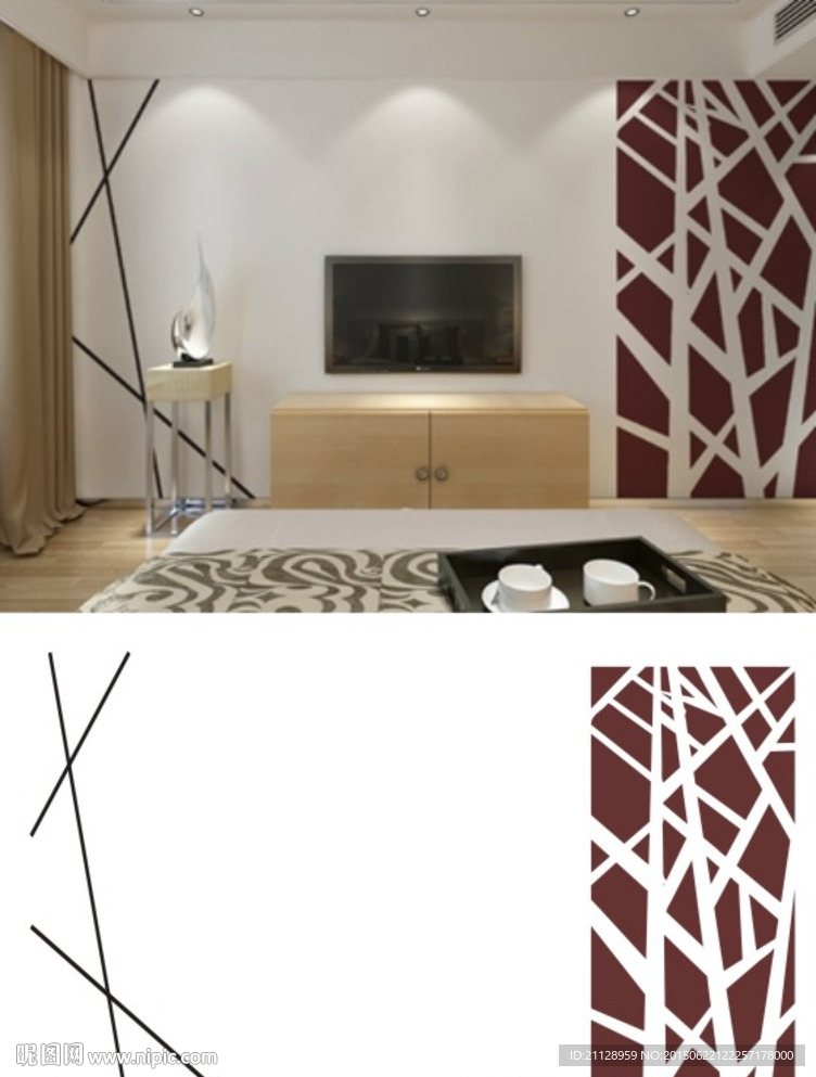 硅藻泥刻花 欧式花案电视背景墙