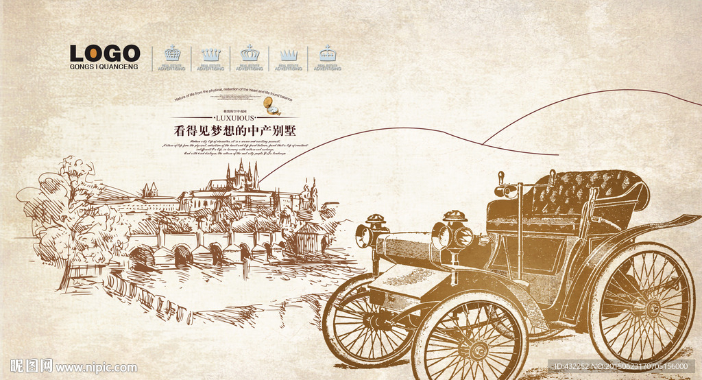 复古展板