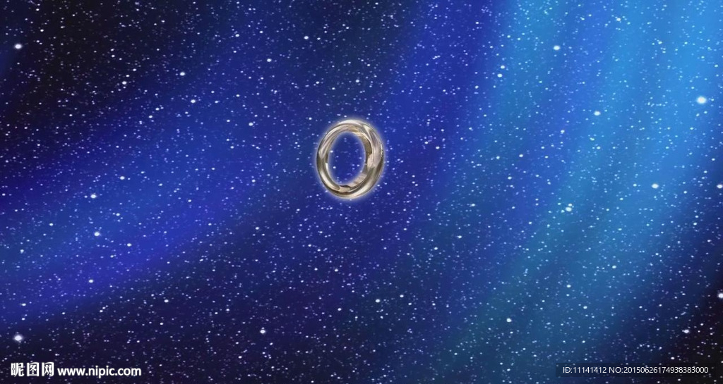 蓝色星空婚礼交换戒指环节背景