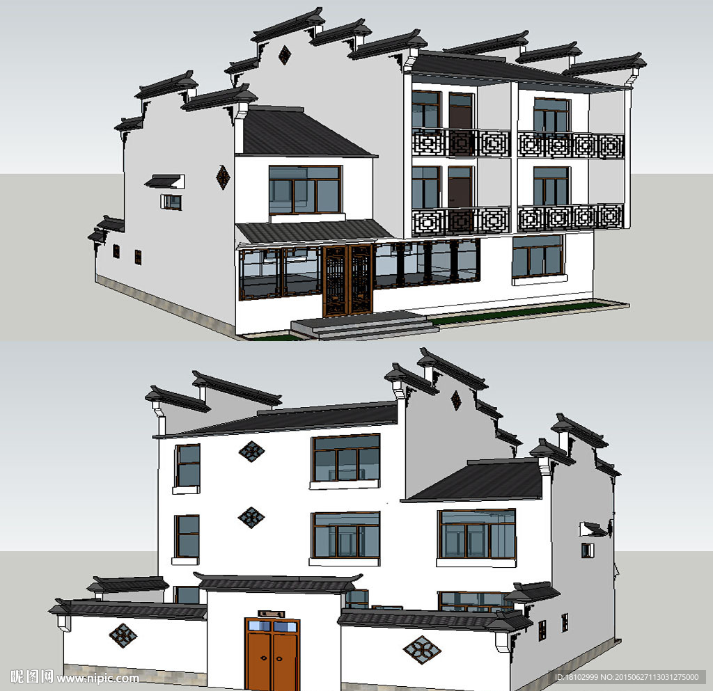 民宅民房民居建筑草图SU模型