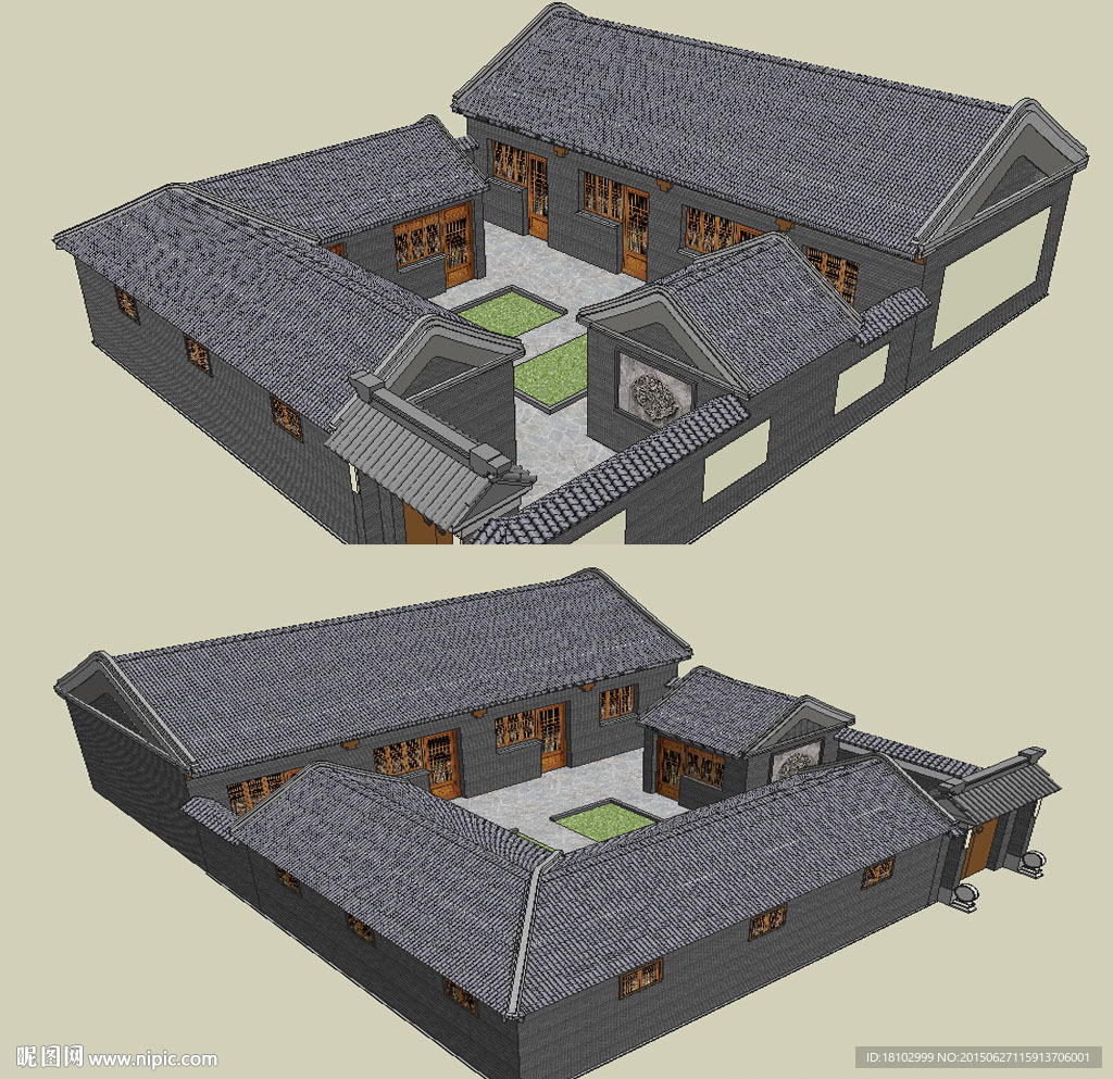 民居建筑模型建筑草图大师SU