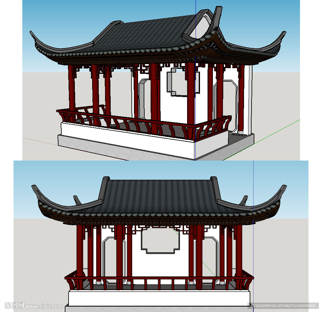 水榭凉亭草图大师SU模型
