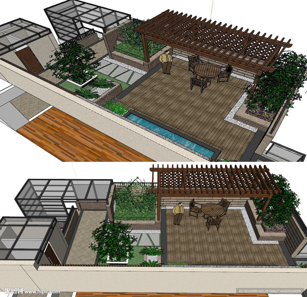 现代景观花园-sketchup模型_sketchup模型库_建E室内设计网!