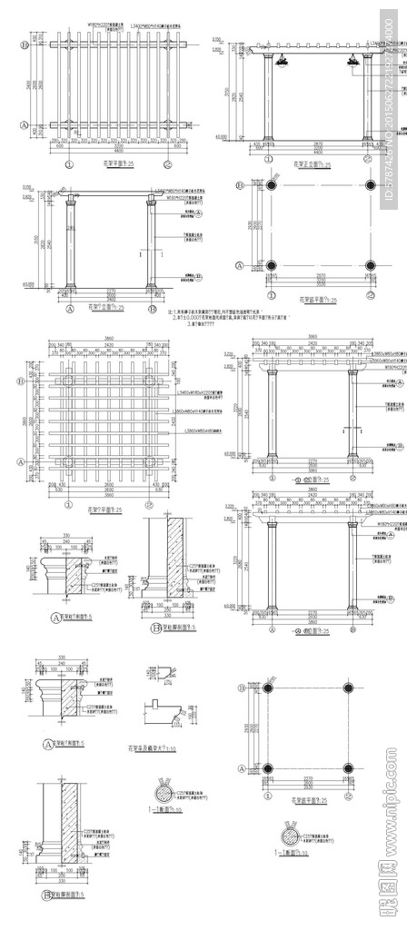 北方花架CAD建筑图纸