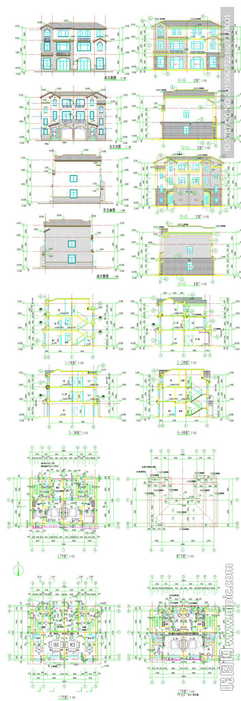 别墅建筑设计CAD图纸