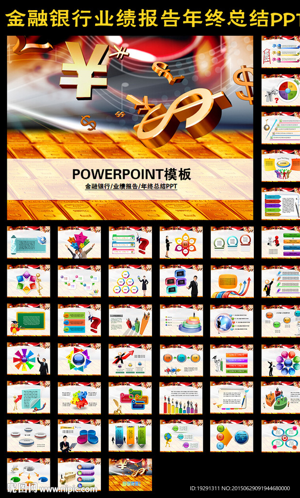 金融银行业绩报告年终总结PPT