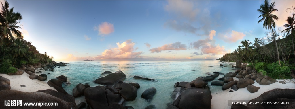 海边夕阳石头美景