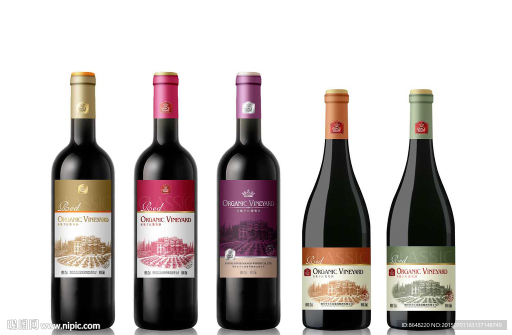 有机葡园瓶标（平面图）