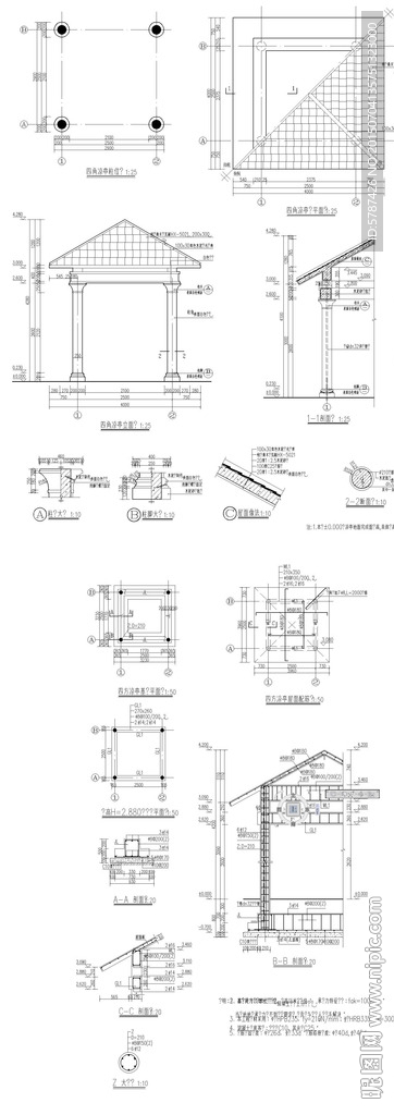 茶亭建筑CAD图纸