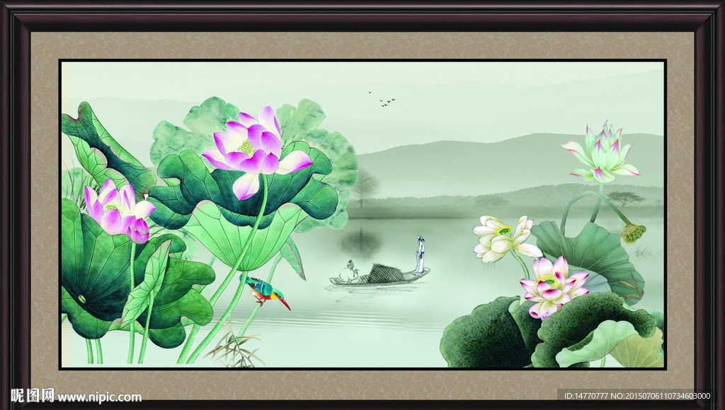 荷花装饰画