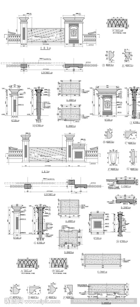 别墅建筑大门CAD图