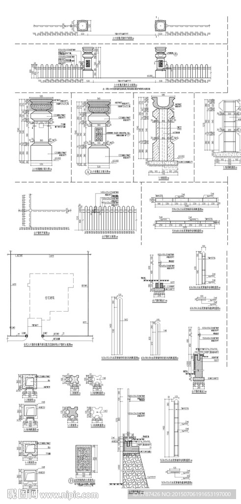 河边护栏建筑CAD图
