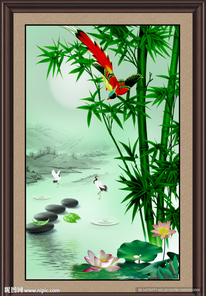花鸟竹子图