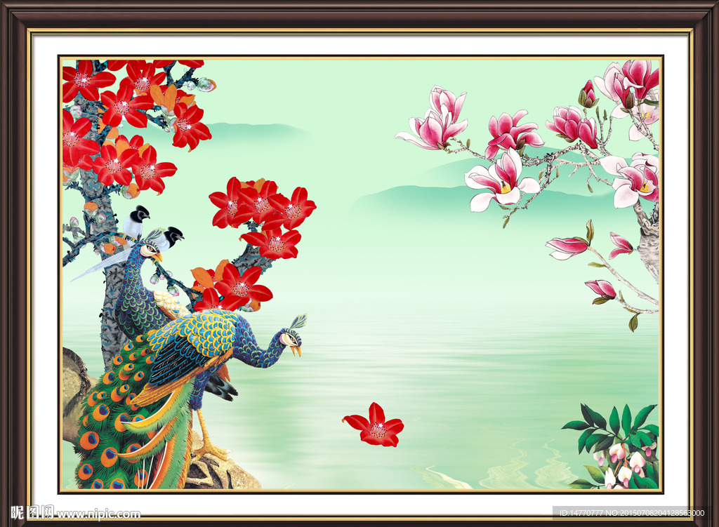 花鸟孔雀图