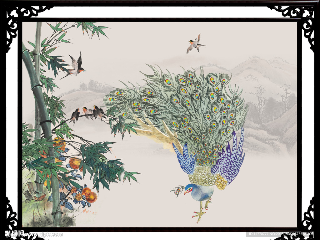 国画孔雀图