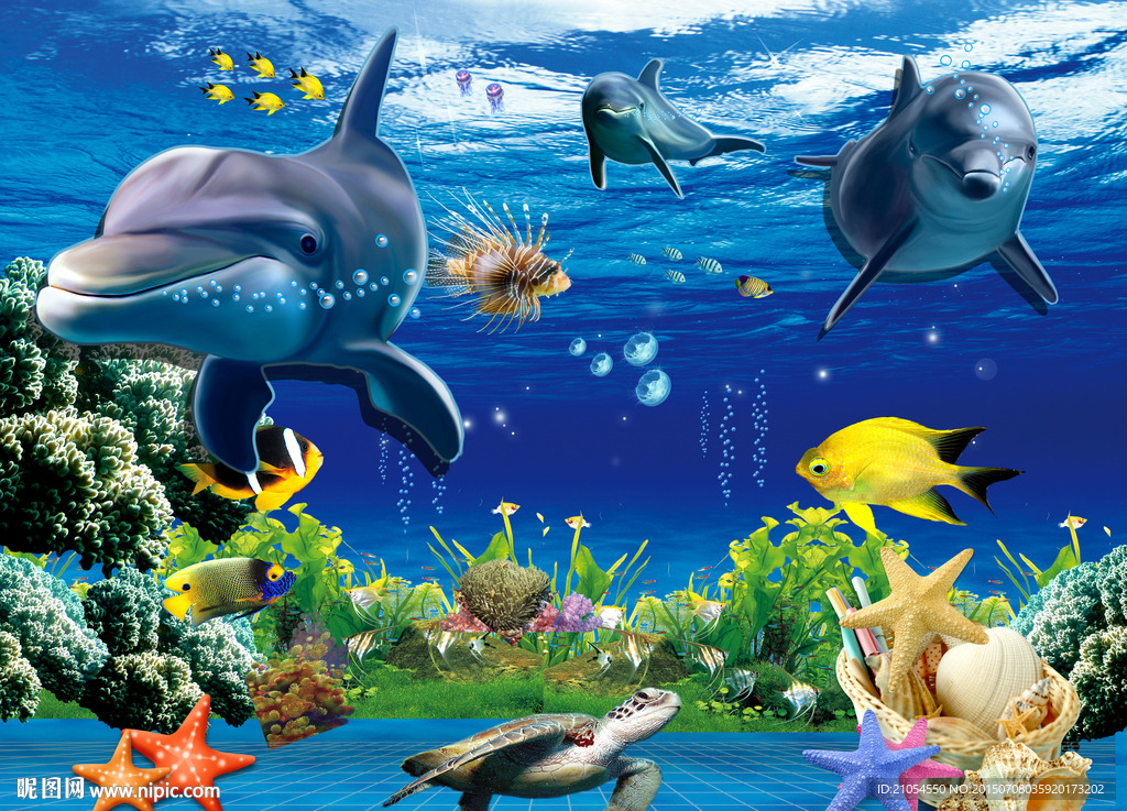 3D海豚海底世界