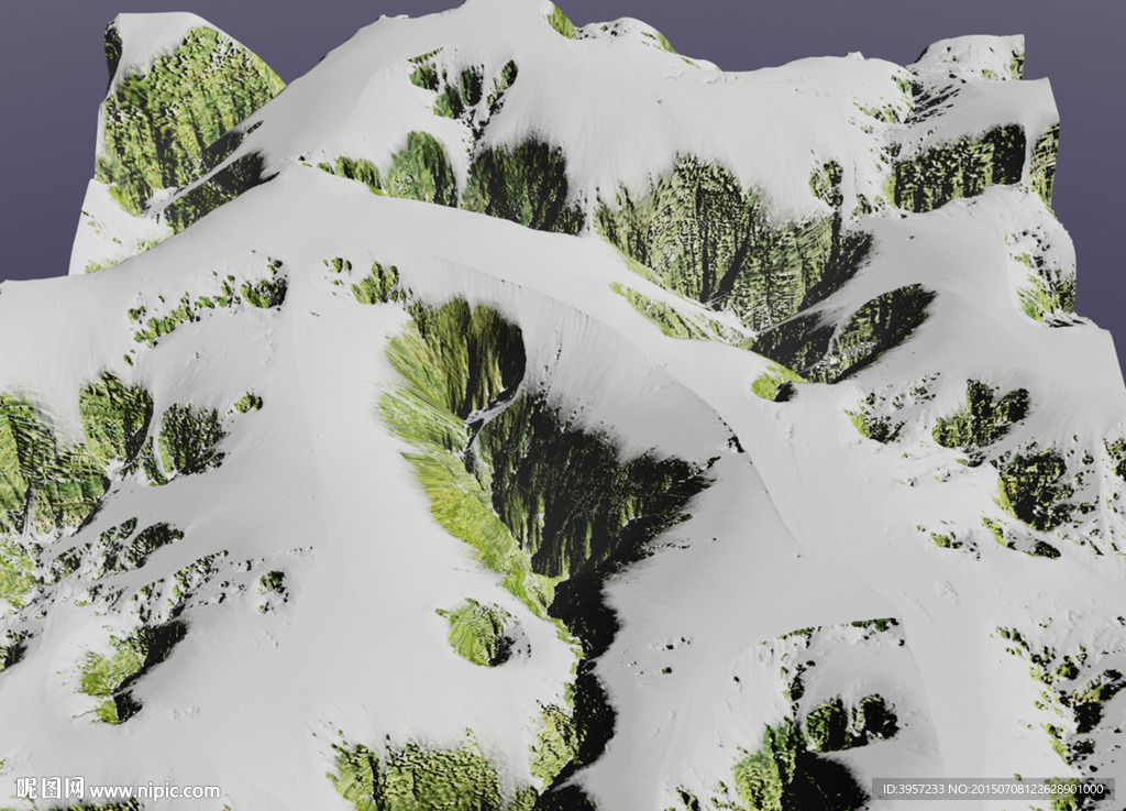 山地初雪3D模型