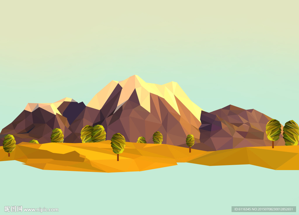 山峰low poly