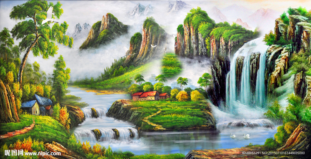 3d背景墙油画
