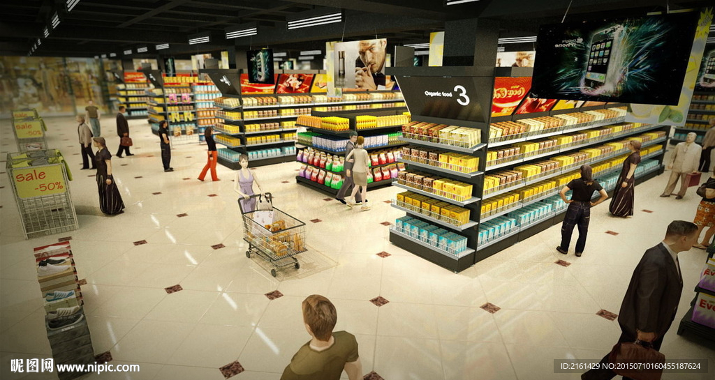 超市商场购物建筑动画vray渲