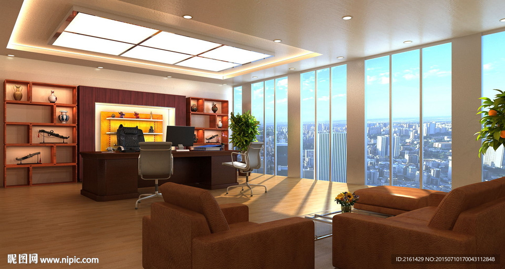 办公室室内漫游动画vray渲染