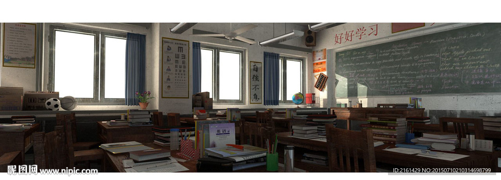 中小学教室室内动画漫游vray