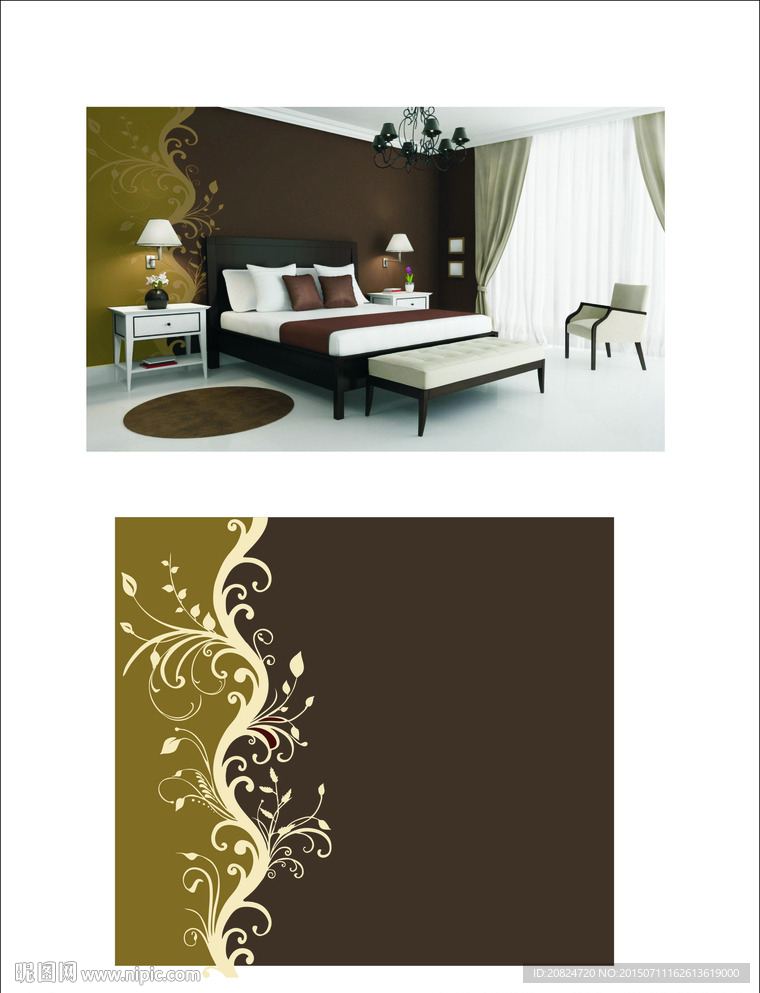 碎花电视背景墙贴