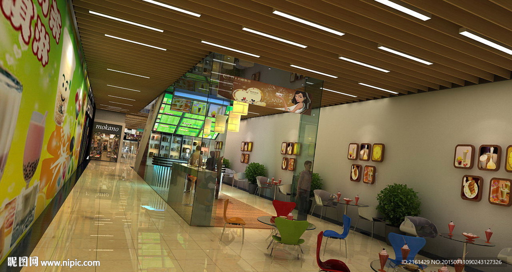 商场一角动画vray