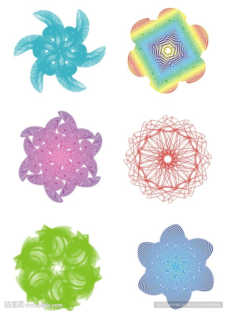 七色珊瑚 花式防伪纹