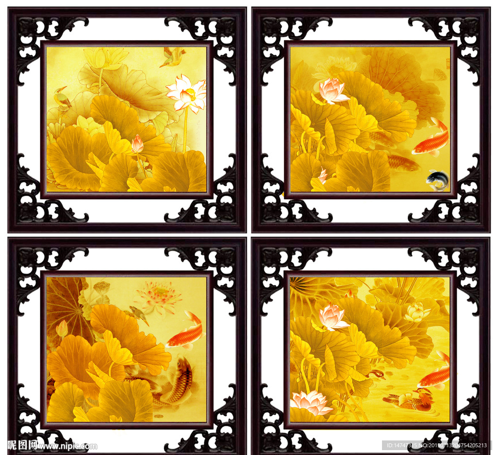 荷花装饰画