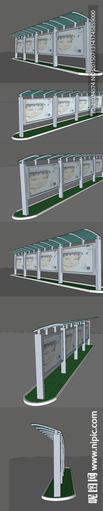 站台电子屏广告栏SU模型设计