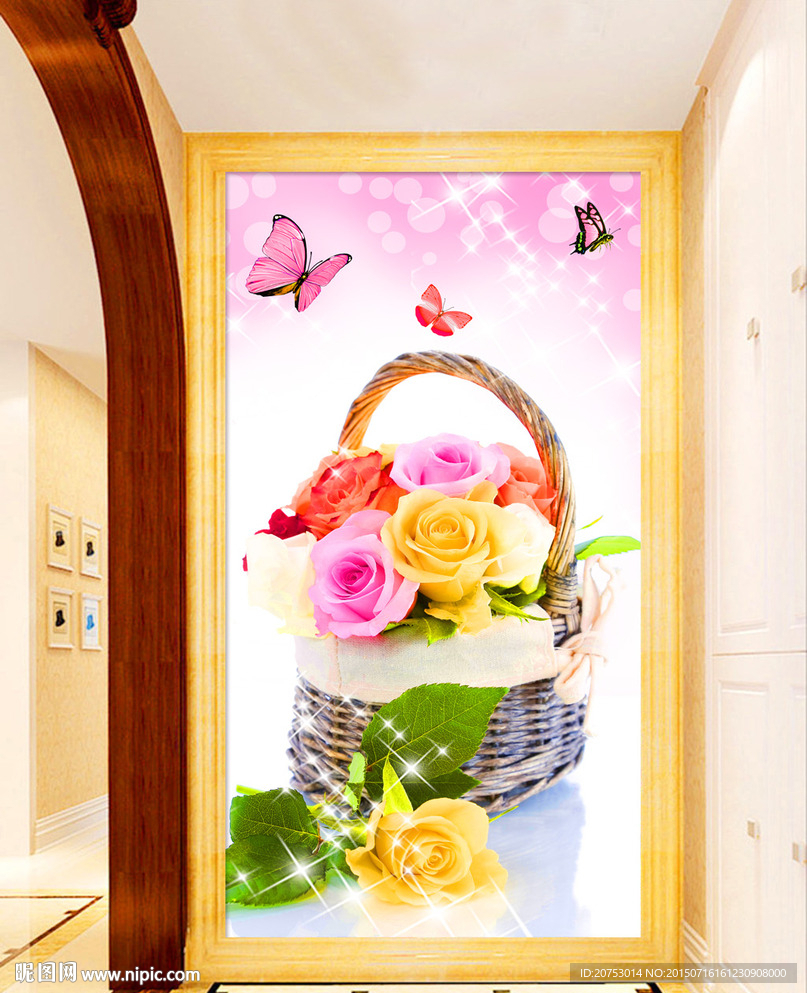 植物花卉玄关背景墙