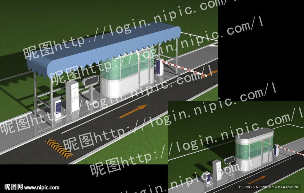 停车场入口效果图