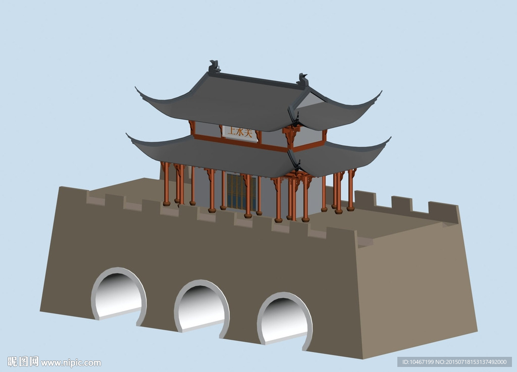 城楼3D 模型