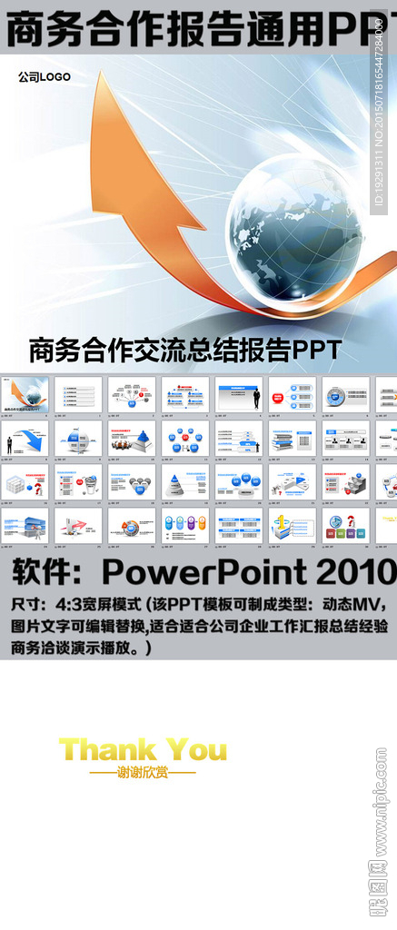 商务合作交流总结报告PPT