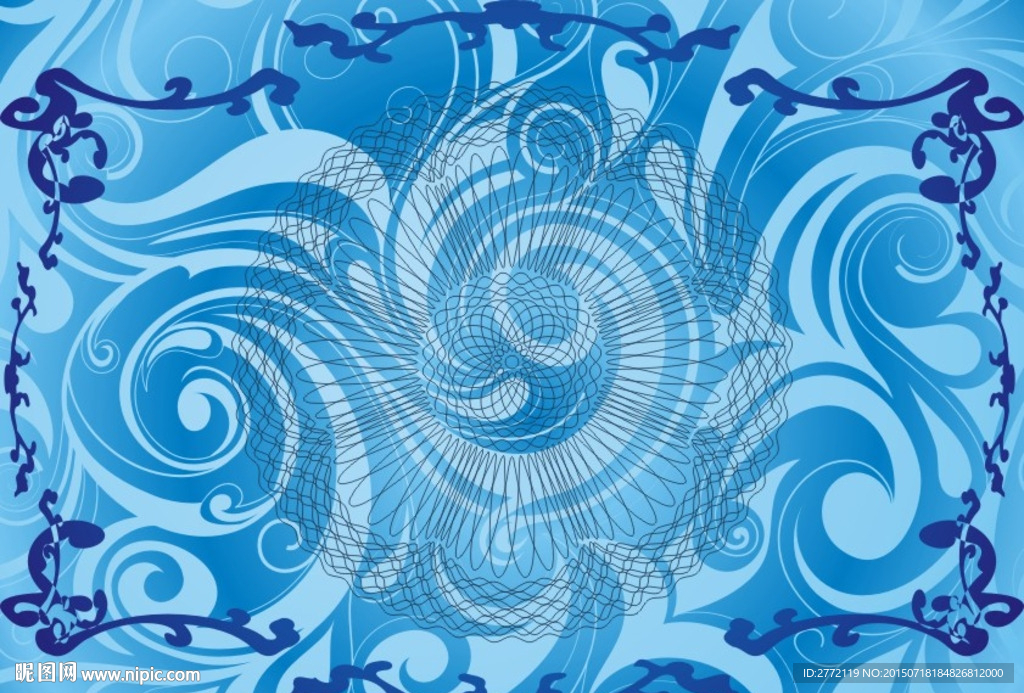 深海蓝 特许证书纹