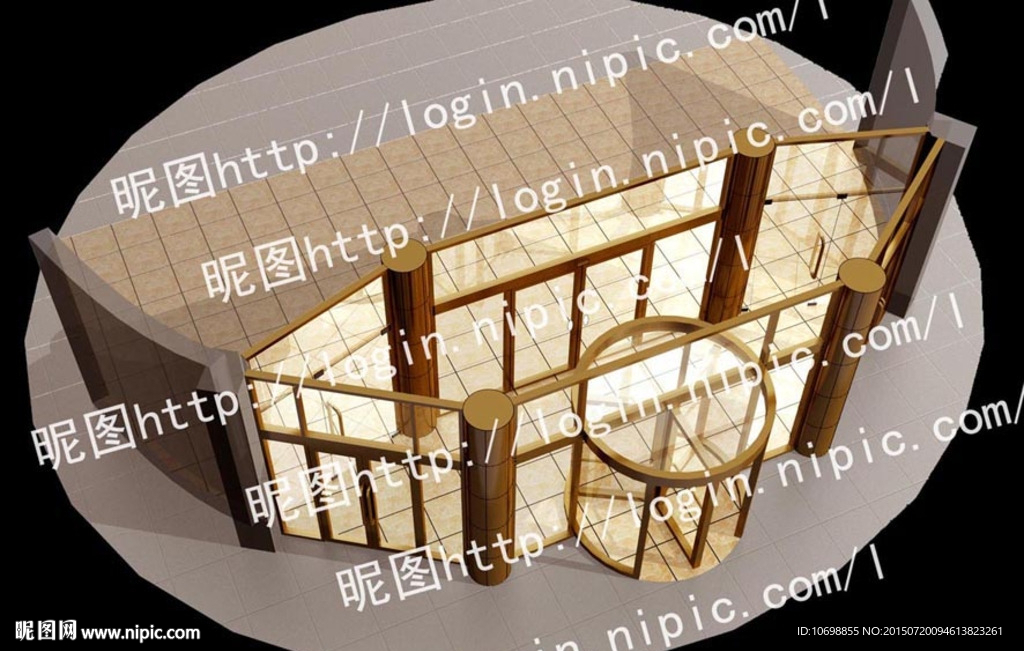 大堂旋转门效果图