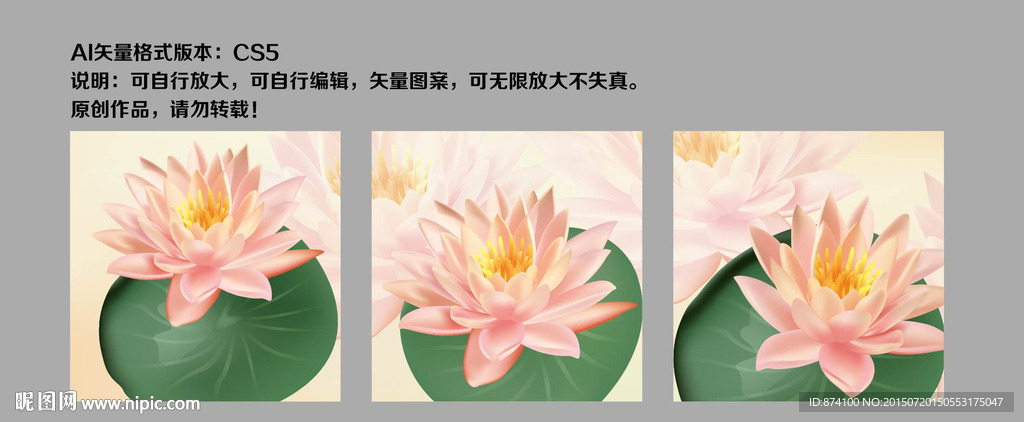 莲花无框画