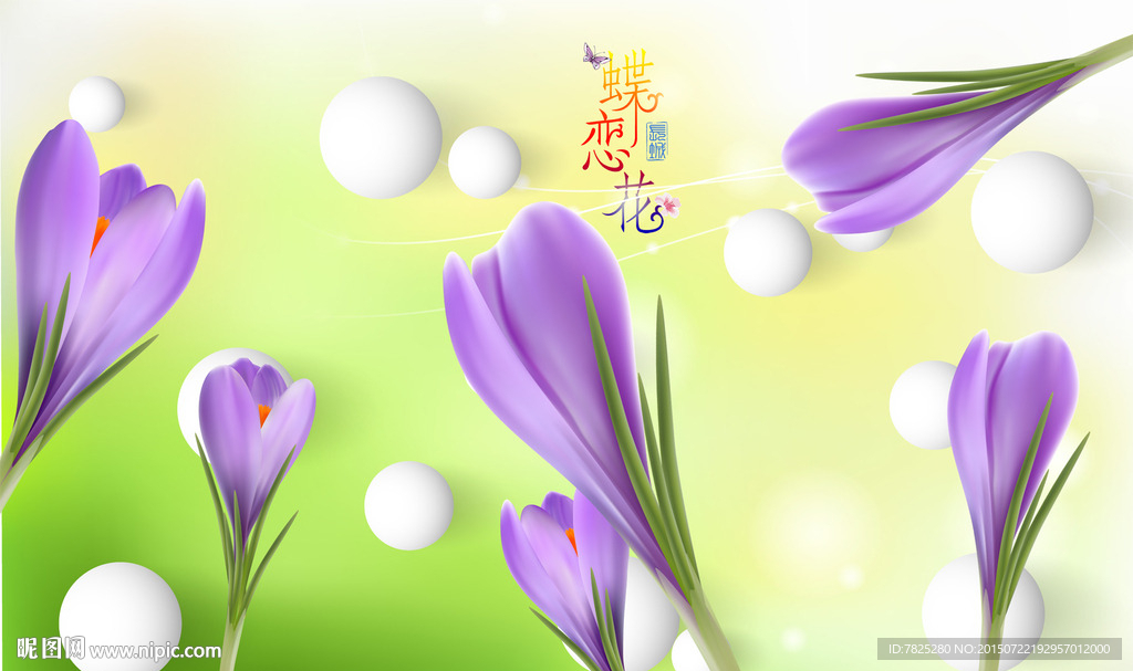 唯美花朵立体电视背景墙