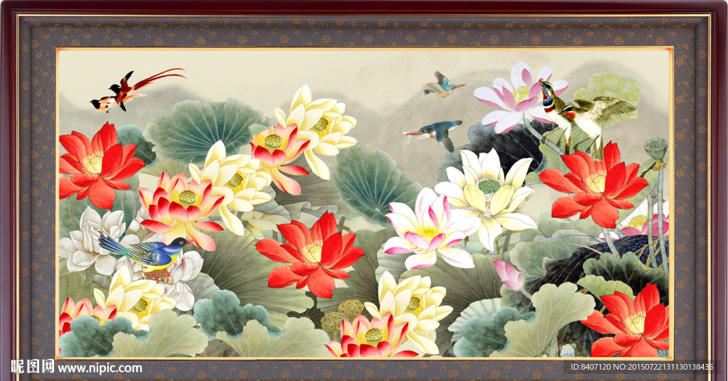 荷花装饰画