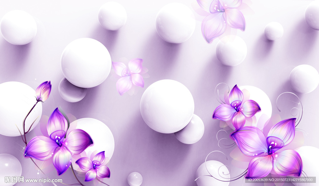 3d花朵电视背景墙