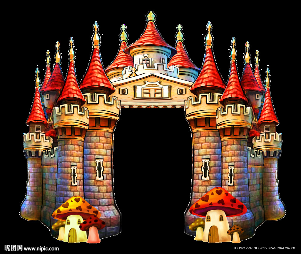 欧式梦幻卡通城堡门头装饰图片