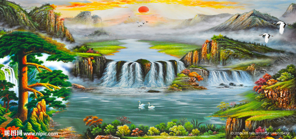 聚宝盆油画