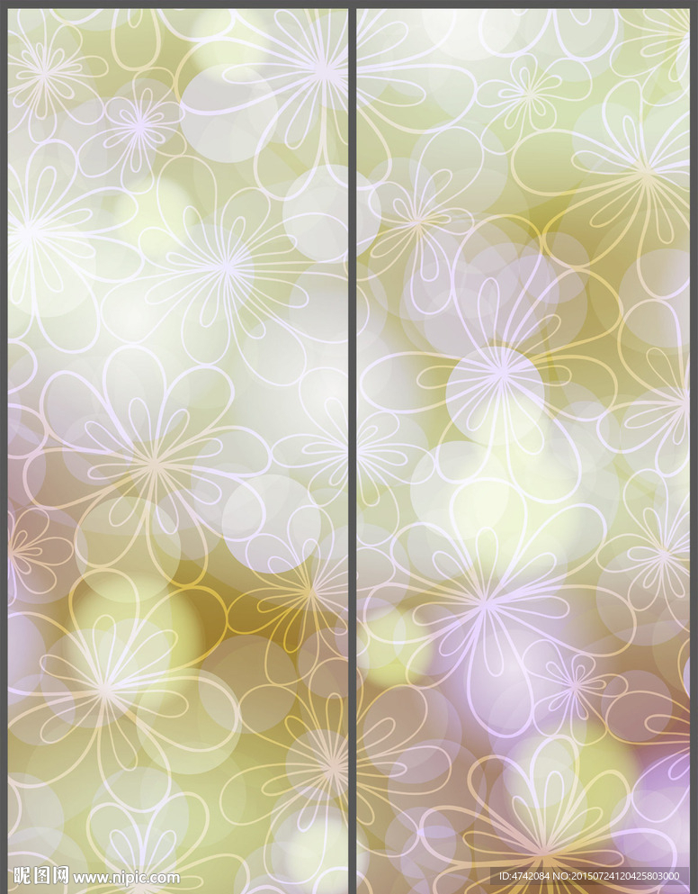 简约温馨花纹移门 PSD