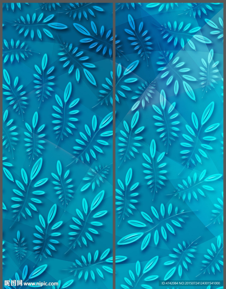 清新简约花纹移门 PSD