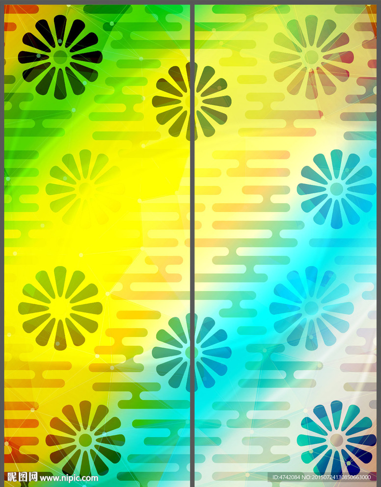 现代简约花纹移门 PSD